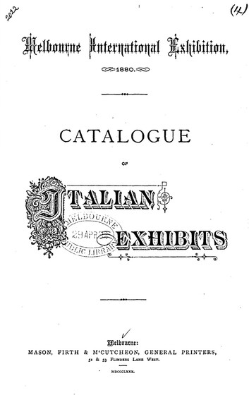 Front page of exhibition catalogue
