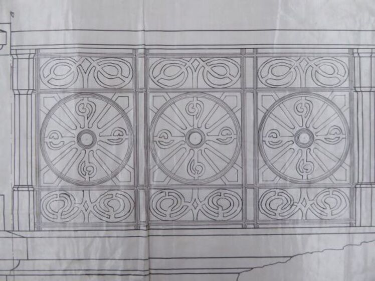 a sketch of bridge decoration