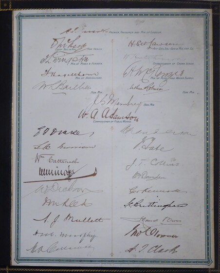 A page with many signatures