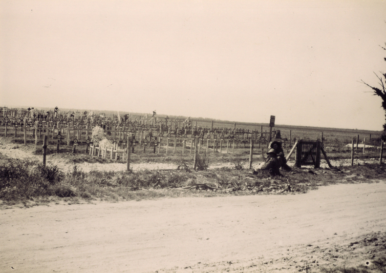 A cemetery in an empty field