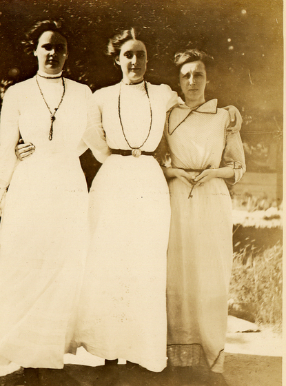 Three young women standing