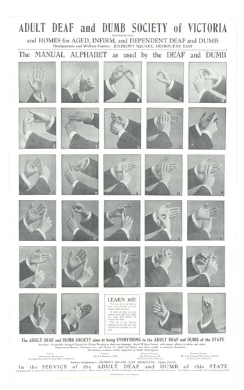 Chart with each letter of the alphabet in sign language.