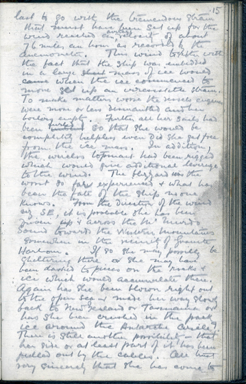 Blue on white handwritten diary page.