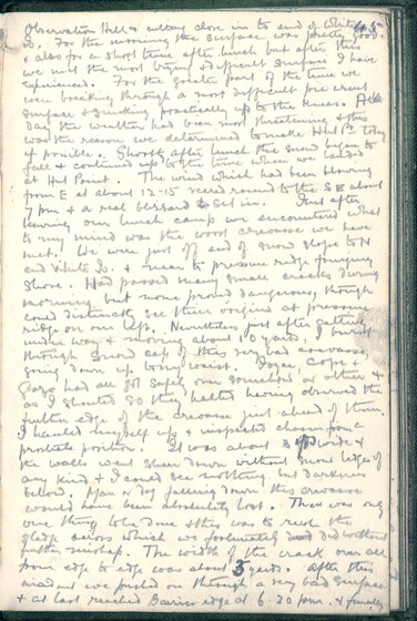 Page of a diary handwritten in pencil.