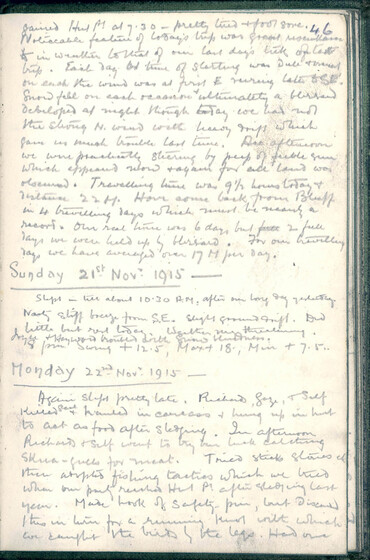 Page of a diary handwritten in pencil.