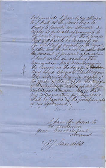 Page of ink pen cursive handwriting on an aged piece of paper.