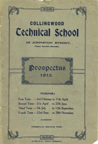 Document with decorative text on the front, including dates and titles.
