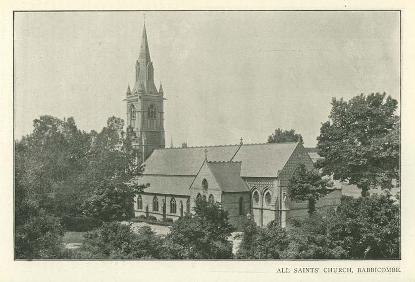Page from a magazine with a black and white picture of a stone Gothic Revival church.
