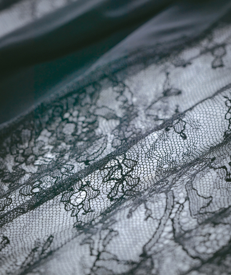 Detailed view of black vintage lace 