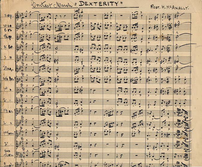 Hand written musical score with the title 'Dexterity'