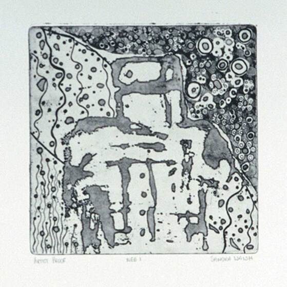 Abstract painting of whites and greys