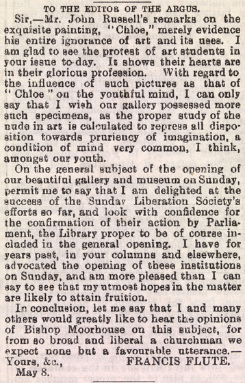 Newspaper article on slightly browning paper.