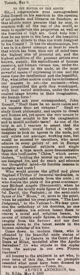 Newspaper article on slightly browning paper.