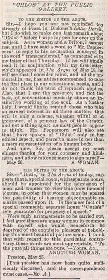 Newspaper article on slightly browning paper.