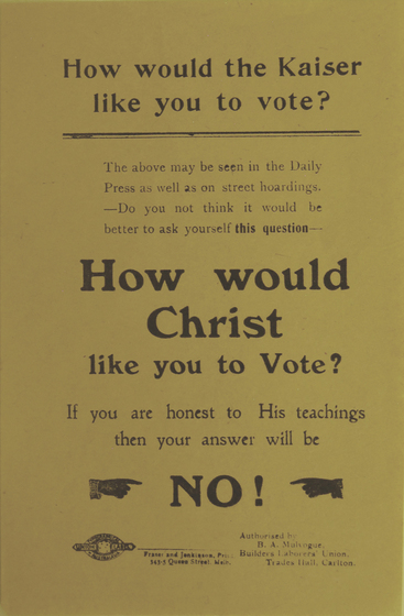 Printed handbill titled 'How would Christ like you to Vote?'.