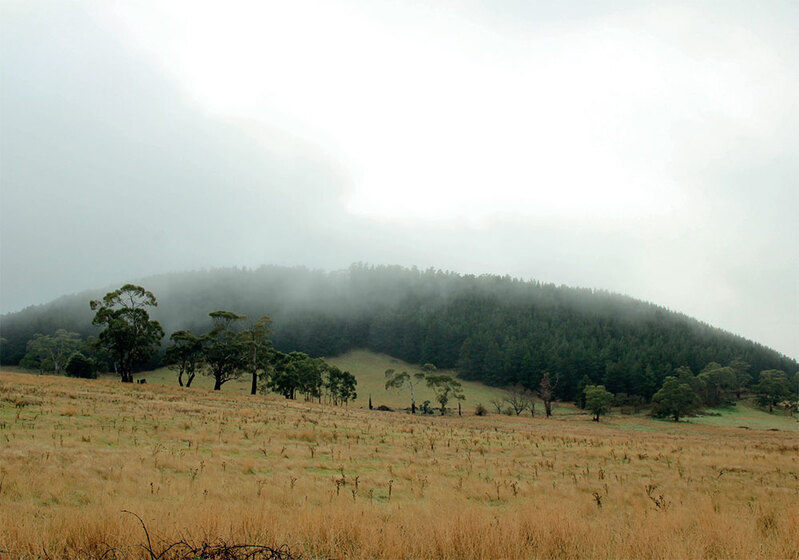 landscape with volcanic ridge