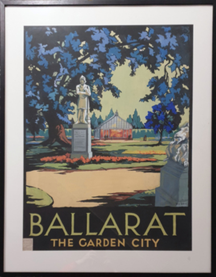 Coloured painting of Ballarat City